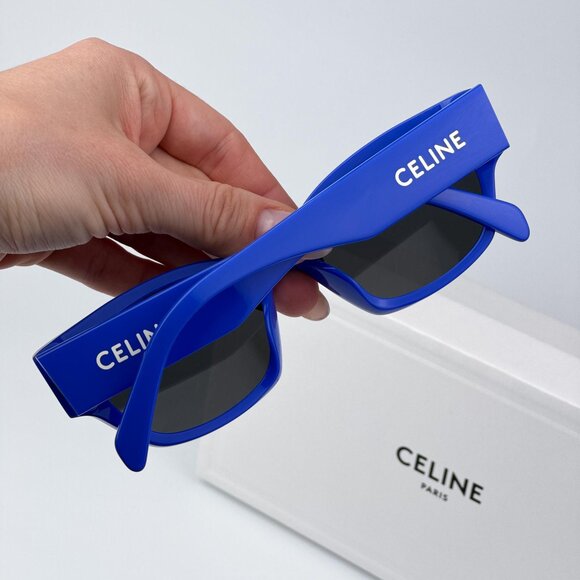 Celine MONOCHROMS CL40197U 92A Women BRAND NEW Sunglasses Blue Grey Cat Eye - Picture 2 of 10